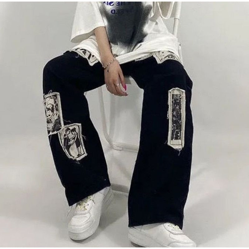 Casual Hip Hop Street wear Wide Leg Jeans Mssza