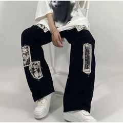 Casual Hip Hop Street wear Wide Leg Jeans Mssza