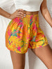 Casual Holiday Beach Tropical Floral Print waist Shirt Shorts Mssza
