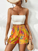 Casual Holiday Beach Tropical Floral Print waist Shirt Shorts Mssza