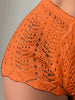 Casual Hollow Drawstring Open Waist Knitted Bikini Blocked Shorts Mssza