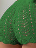 Casual Hollow Drawstring Open Waist Knitted Bikini Blocked Shorts Mssza