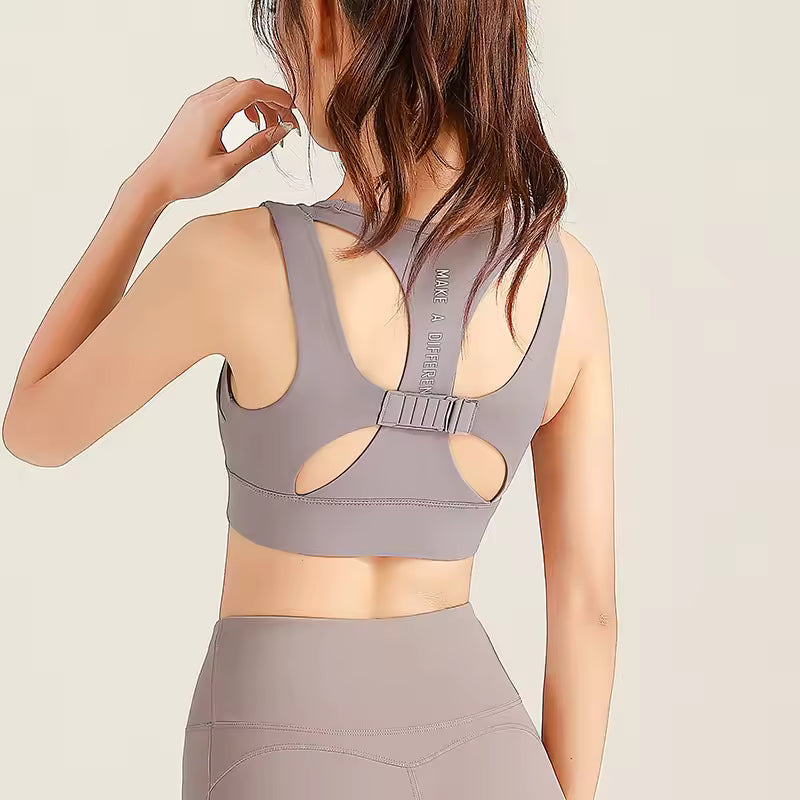 Casual Hollow Out High Impact Padded Sport Bras Mssza