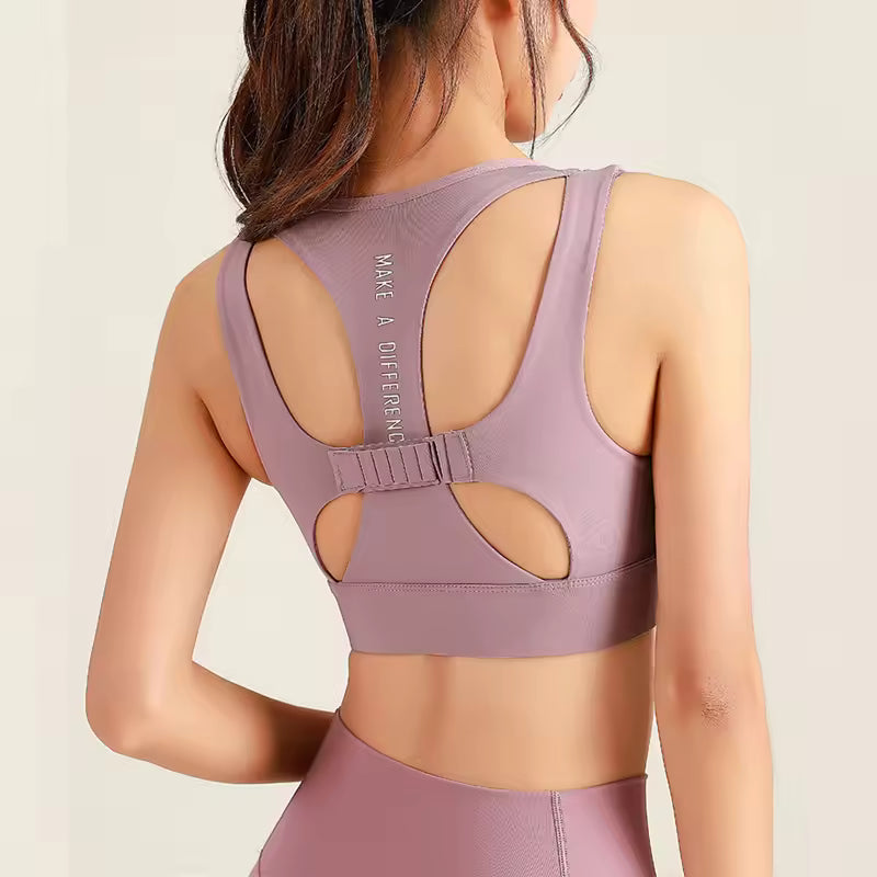 Casual Hollow Out High Impact Padded Sport Bras Mssza