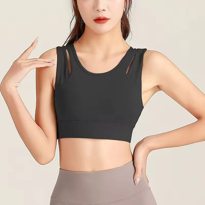 Casual Hollow Out High Impact Padded Sport Bras Mssza