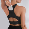 Casual Hollow Yoga Running With Phone Pocket Fitness Sports Bra Mssza