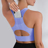 Casual Hollow Yoga Running With Phone Pocket Fitness Sports Bra Mssza