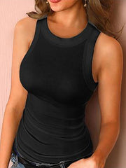 Casual Jewel Neck Polyester Athletic  Cami Top Mssza