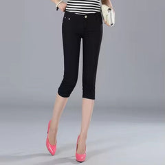 Casual Knee Length Stretch Skinny Slim Capri Jeans Mssza