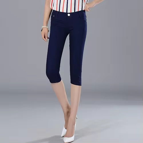 Casual Knee Length Stretch Skinny Slim Capri Jeans Mssza