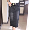 Casual Knit High Waist Mid-Calf Medium Stretch Pencil Skirt Mssza