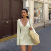 Casual Knitted Blouse Cardigan Top Slim Short Skirt Bikini Suit Beach Vacation Dress Mssza