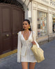 Casual Knitted Blouse Cardigan Top Slim Short Skirt Bikini Suit Beach Vacation Dress Mssza