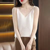 Casual Knitted Cotton V-neck Tank Office Lady Tank Top Mssza