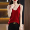 Casual Knitted Cotton V-neck Tank Office Lady Tank Top Mssza