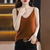 Casual Knitted Cotton V-neck Tank Office Lady Tank Top Mssza
