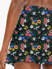 Casual Knitted Floral Print Elastic Waist Mini Skirt With Pocket Mssza