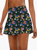 Casual Knitted Floral Print Elastic Waist Mini Skirt With Pocket Mssza