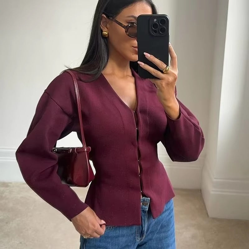 Casual Knitted Mini Skirt Long Sleeve Sweater 2 Pieces Suits Mssza