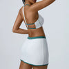 Knitted Patchwork Bra and Shorts Two Piece Set Mssza