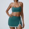 Knitted Patchwork Bra and Shorts Two Piece Set Mssza