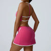 Knitted Patchwork Bra and Shorts Two Piece Set Mssza