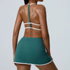Knitted Patchwork Bra and Shorts Two Piece Set Mssza