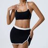 Knitted Patchwork Bra and Shorts Two Piece Set Mssza