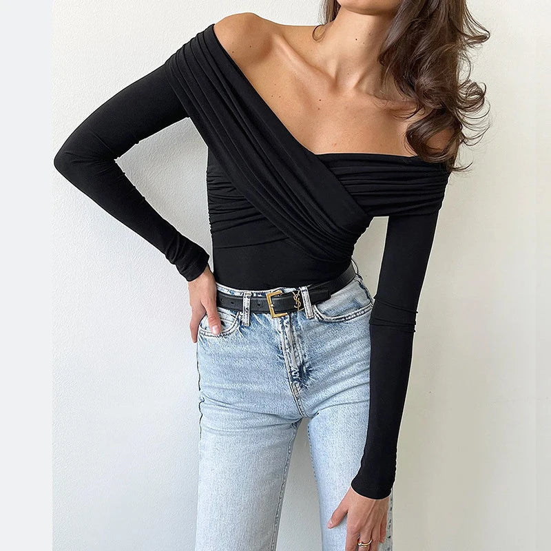 Casual Knitted Rompers Backless Solid Corset Slim Long Sleeves Crossed Bodysuits Mssza