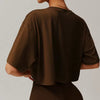 Knitted Short Sleeve Smock Loose Outdoor Yoga T-shirt Mssza