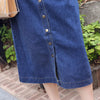 Casual Knitted Single Breasted Denim Regular Fit Midi Jumpsuit Mssza