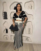 Casual Knitted Striped Hollow Out Slim Bohemian Beachwear Two Piece Set Mssza
