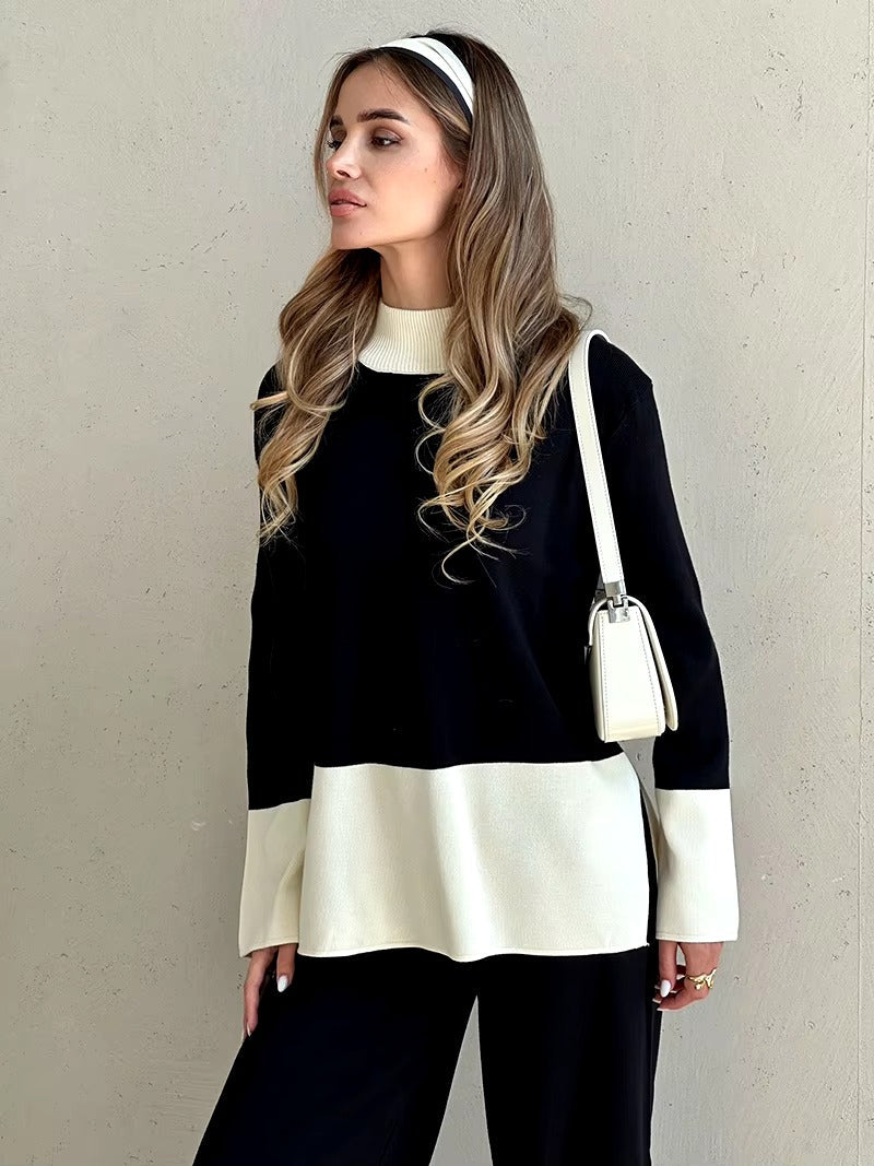 Casual Knitted Sweater Matching Sets Two Piece Set Mssza