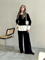 Casual Knitted Sweater Matching Sets Two Piece Set Mssza