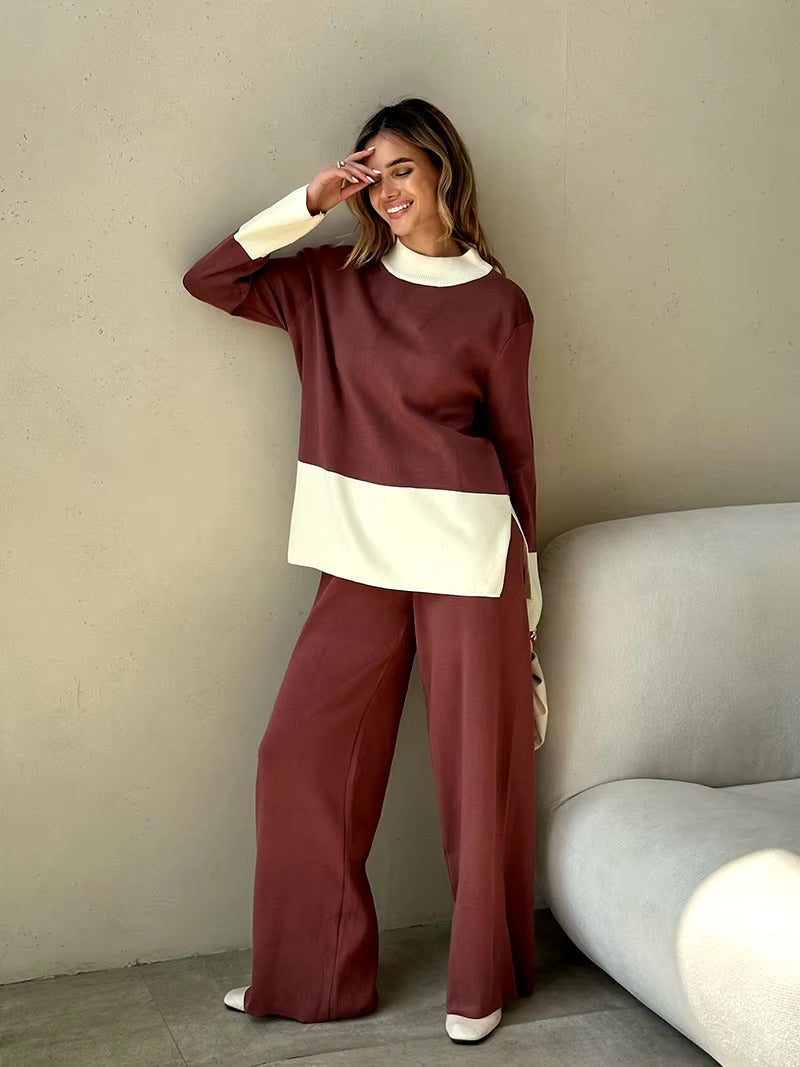 Casual Knitted Sweater Matching Sets Two Piece Set Mssza