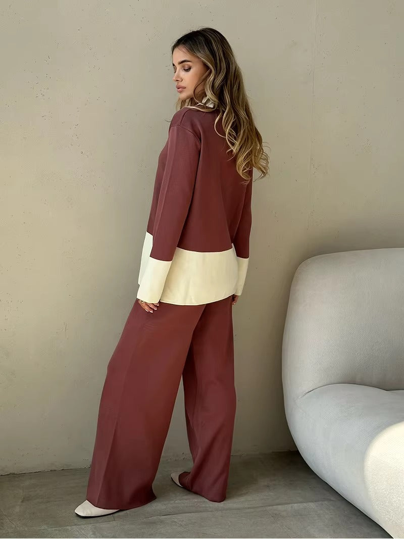 Casual Knitted Sweater Matching Sets Two Piece Set Mssza