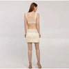 Casual Knitted Tassels Top Crop Bikini Vests Multi Layers Fringe Mini Skirt Mssza