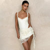 Casual Lace Crop Top And Skirts Bodysuits Two Piece Set Mssza
