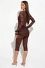 Casual Lace Draped Ruched Hollow Out Deep V Neck Long Sleeve Playsuits Romper Mssza