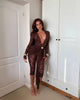 Casual Lace Draped Ruched Hollow Out Deep V Neck Long Sleeve Playsuits Romper Mssza