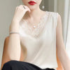 Casual Lace Office Lady Satin Sleeveless Tank Tops Mssza