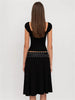Casual Lace-Up Contrast Backless Cropped Top And High Waist Skirt 2 Piece-Set Mssza