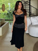 Casual Lace-Up Contrast Backless Cropped Top And High Waist Skirt 2 Piece-Set Mssza