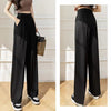 Casual Lace Up Straight Solid Color High Waisted Trousers Lady Chic Designer Leg Suit Pants Mssza