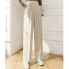 Casual Lace Up Straight Solid Color High Waisted Trousers Lady Chic Designer Leg Suit Pants Mssza