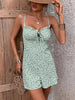 Casual Lace Up Suspender Top Pleated Chest Romper Playsuits Mssza