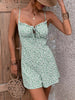 Casual Lace Up Suspender Top Pleated Chest Romper Playsuits Mssza