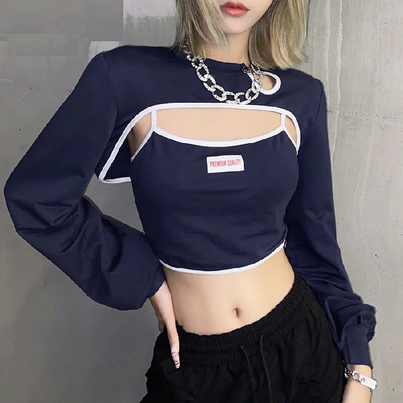 Casual Lantern Sleeve O-Neck Two Piece T Shirt Mssza