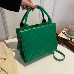 Casual Large Capacity Appliques Top-handle Plaid Versatile Crossbody Shoulder Bags Mssza