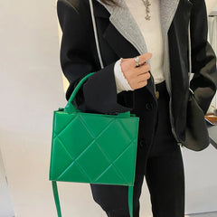 Casual Large Capacity Appliques Top-handle Plaid Versatile Crossbody Shoulder Bags Mssza